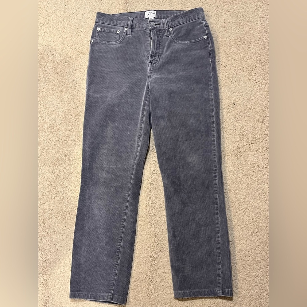 J Crew 9” Vintage Straight Corduroy Pants - Gray - Womens Size 26